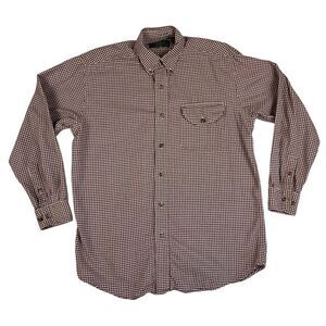 VTG Orvis Shirt Men Medium Gingham Plaid Flannel Wool Blend‎ Button Up